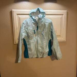 Columbia Lightweight Jacket Windbreaker Hooded Full Zip Up Teal Blue Girls 14/16